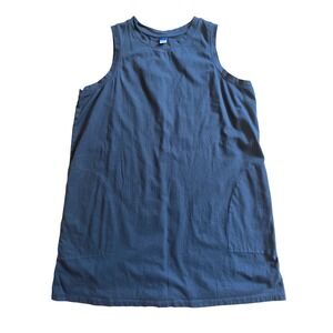Old Navy A-Line Mini Dress Panther Gray Cotton Sleeveless Pockets 2X Casual
